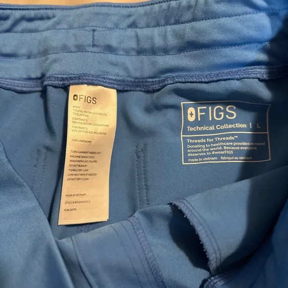 FIGS Capri Blue Scrub Set | Rafaela Top + Zamora Jogger | Size L | EUC | PO 2679 - Picture 6 of 8